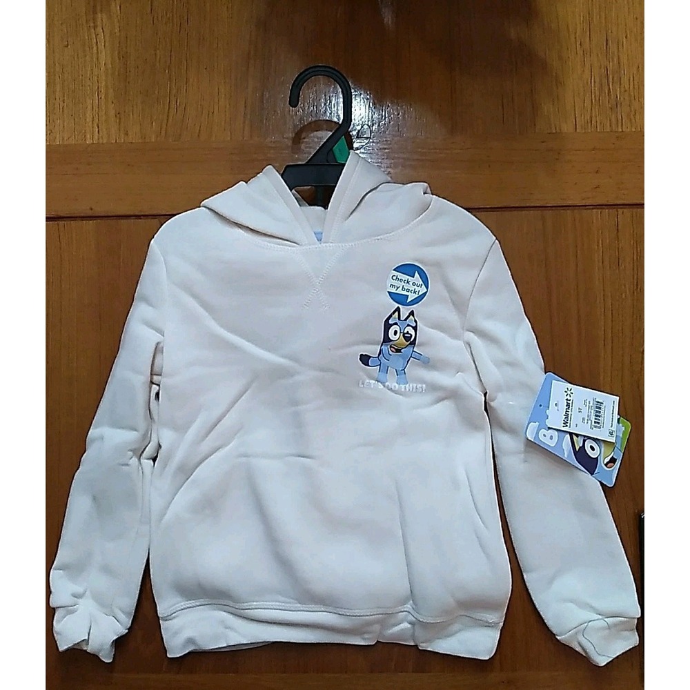 Bluey Bingo Mum Dad 2pc Hoodie And Sweatpants Cream Color Size 5T NWT